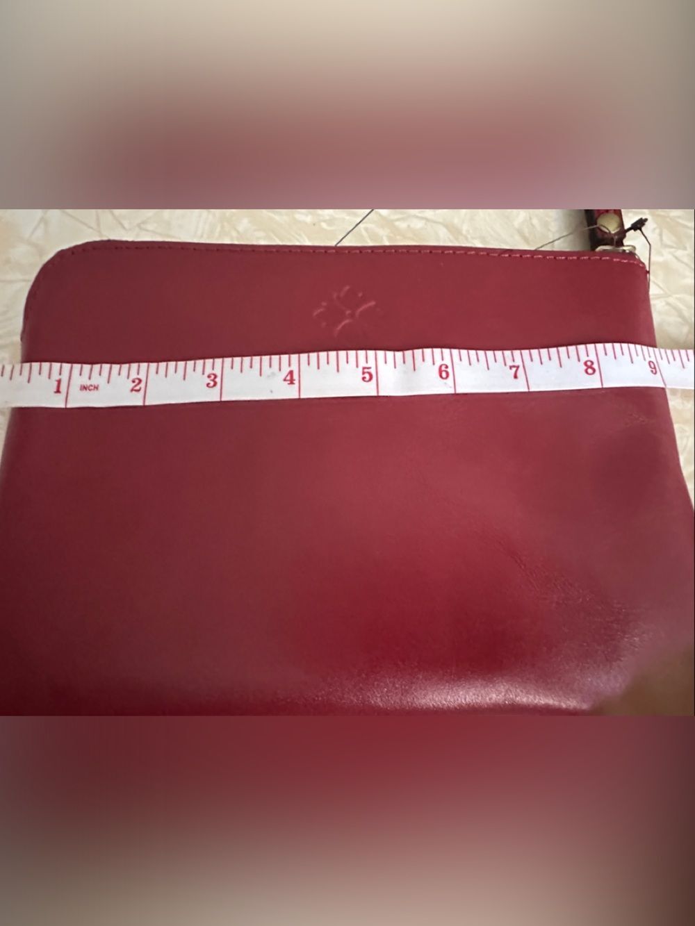 Patricia Nash Cassini Wristlet Embossed Floral Leather - Burgundy Red - Picture 3 of 7